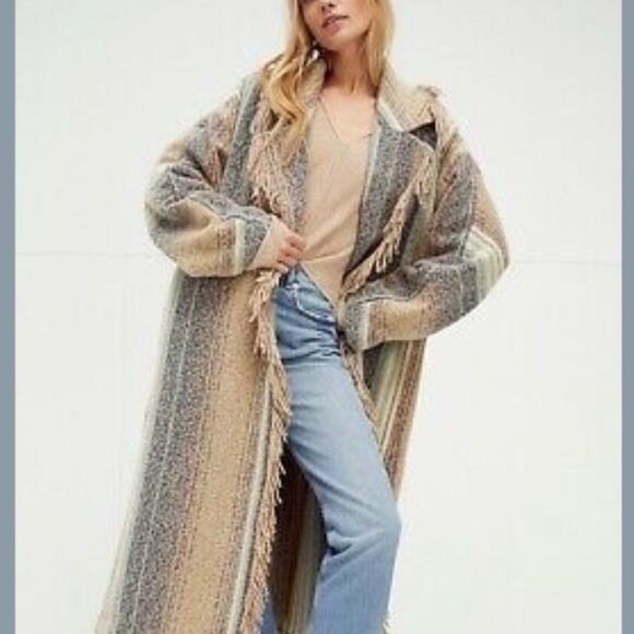 NWTGS WE THE FREE Free People Desert Fringe Coat  / Dreamweaver - Picture 9 of 10